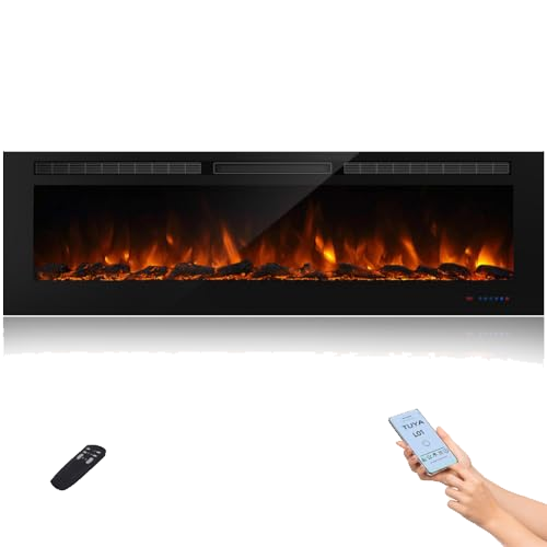 72" WiFi Smart Recessed Electric Fireplace Insert